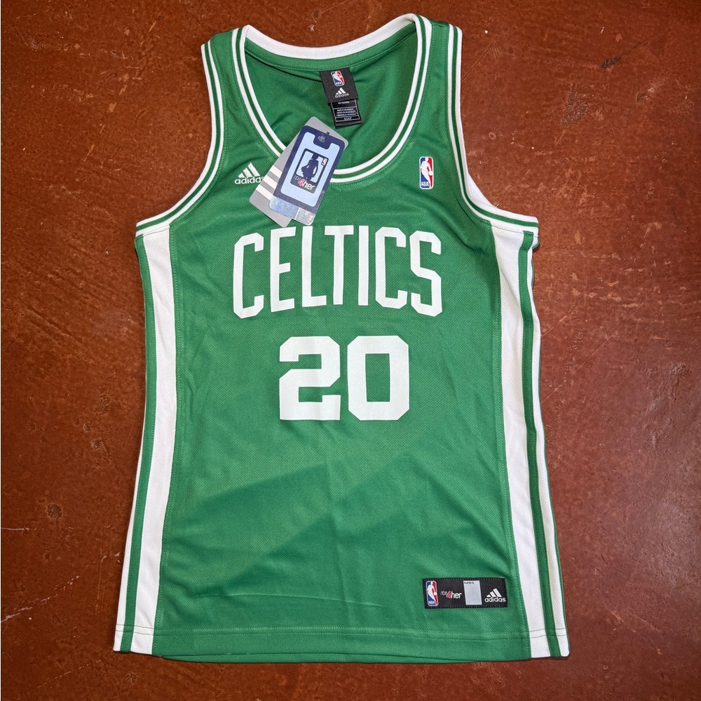 Women’s adidas Green Celtics #20 Basketball Jersey with White Trim